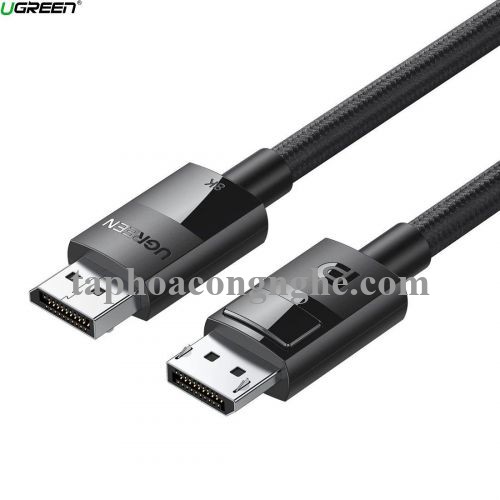 Ugreen 80393 3m 8K 1.4 màu đen cáp dp ra displayport hợp kim bọc lưới chống nhiễu DP114 30080393